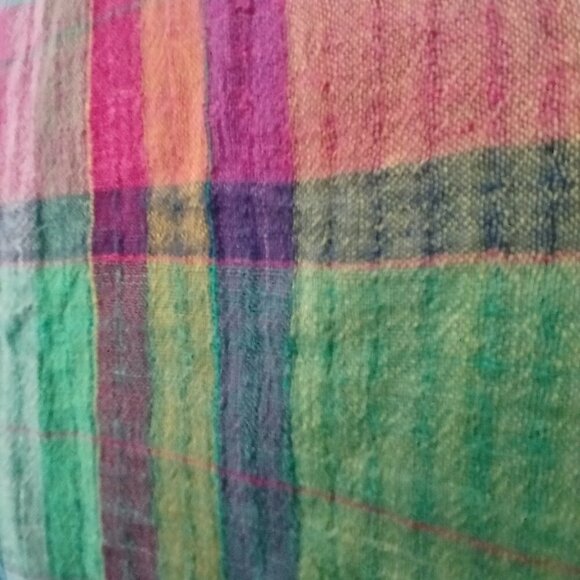 100% Cotton Gauzy, Lightweight Ocean Blues Short Sleeve Button Up Top Sz L - Picture 8 of 9